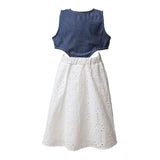 Lemon Sorbet 2 Piece Embroidery & Denim Dress