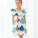 Flowers Round Collar Dress