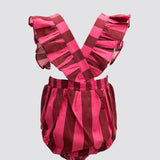 Pink Red Stripes Baby Bubble Ruffle