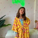 Long Pink Palms Kaftan