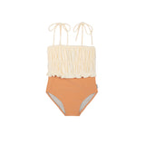 Julieta Block Color Swimsuit - Ecru/Peach