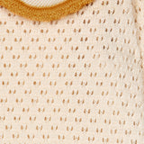 Carola Collared Openwork Sweater - Cream/Caramel