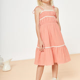 Anette Muslin Dress - Coral