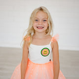 Smile Frill Dress - Orange