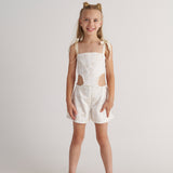 White Sand Embroidered Playsuit